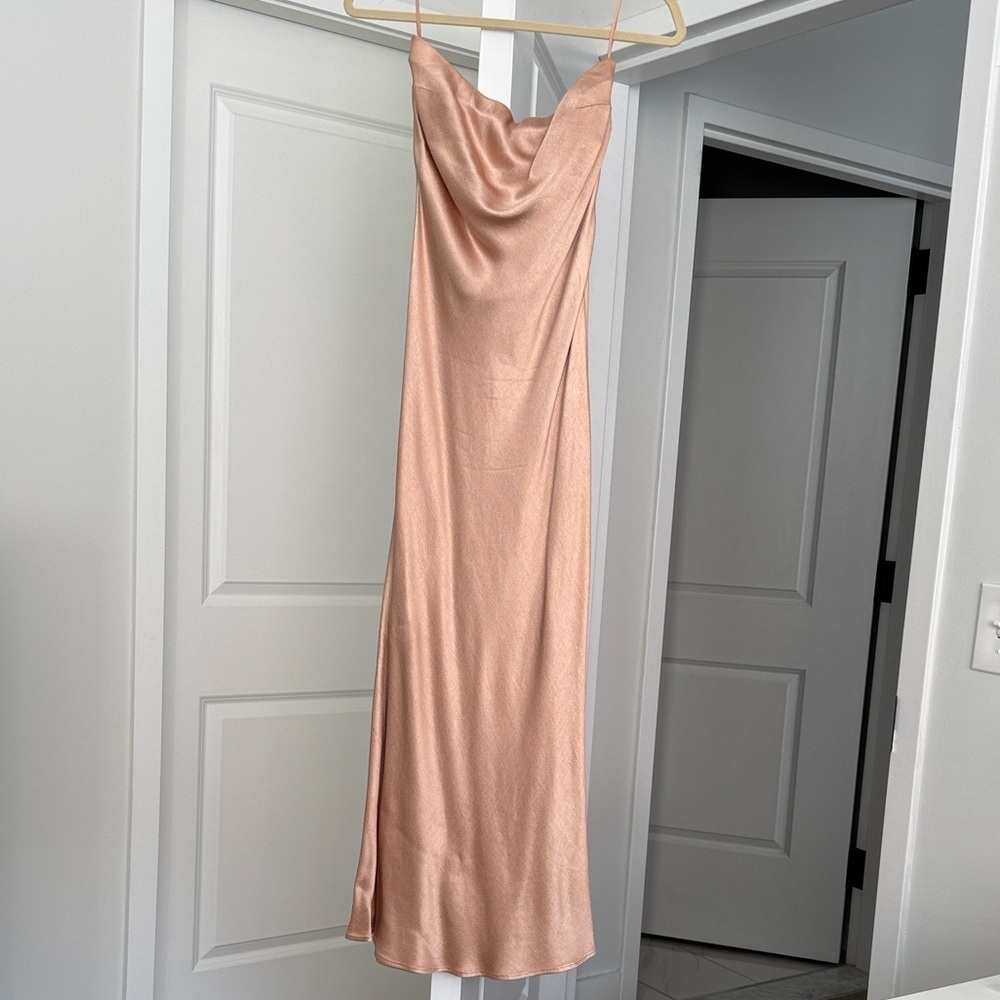Bec & Bridge Moondance Strapless Midi Dress Rose Gold - Picture 3 of 9